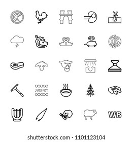 Logo icon. collection of 25 logo outline icons such as chicken, elephant, hippopotamus, mouse toy, no hair in skin, tweezers. editable logo icons for web and mobile.