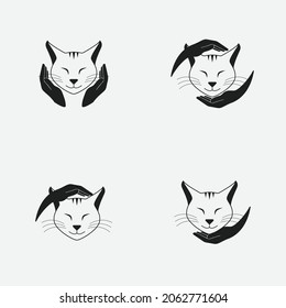 Logo Icon Collection Cat Vector Design. Kitten Collection Icon