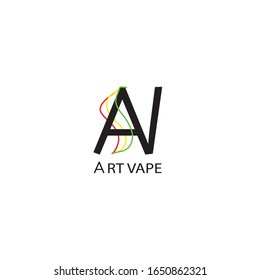 Logo icon from the combination of the letters A and V, suitable for vape company logos