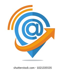 logo icon for communication media, domain name hosting information
