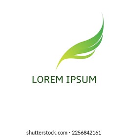 Logo icon company trendy vector gradation feathers wings green color isolated white background very suitable for logos of organizations, products, companies