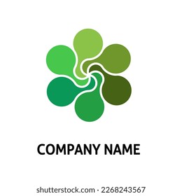 Logo icon company trendy vector green color six-pronged perspective unique isolated white background very suitable for logos of organizations, products, companies