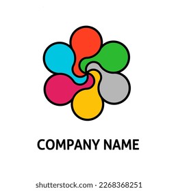 Logo icon company trendy vector lots of colorful colors six-pronged perspective unique isolated very suitable for logos of organizations, products, companies