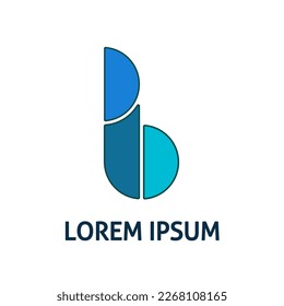 Logo icon company vector blue color initials "b" trendy very suitable for logos of organizations, products, companies isolated on white background