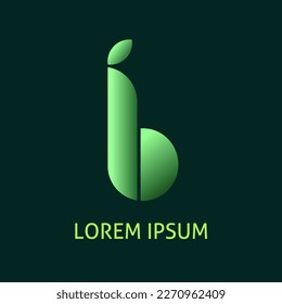 Logo icon company vector green initials letter "b" trendy very suitable for logos of organizations, products, companies isolated on dark background