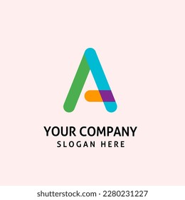 Logo icon company vector multicolor initials letter "A" trendy very suitable for logos of organizations, products, companies isolated on dark background