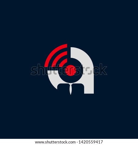 logo icon comunications human blue