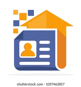 logo icon with the concept of digital registration upload
