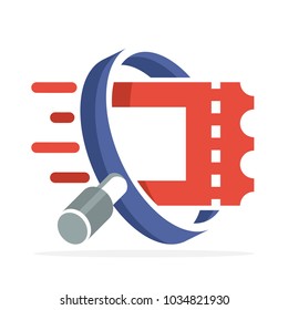 logo icon with the concept of finding ticket, coupon