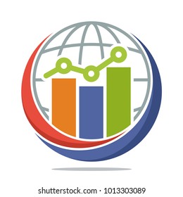 logo icon with the concept of global business growth management