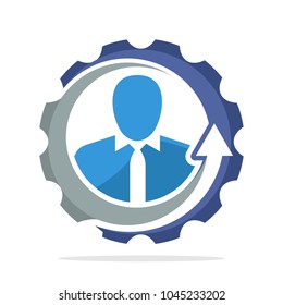 logo icon with the concept of human resource development process, employee development.