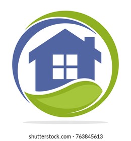 logo icon with the concept of managing home energy utilities that maintain the environment