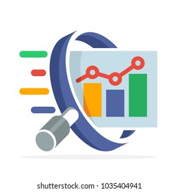 logo icon with the concept of stock investment prospect analysis, business development analysis
