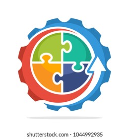 logo icon with the concept of troubleshooting process solution