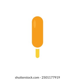 Logotipo o icono de maíz perro frito comida rápida con fondo en blanco