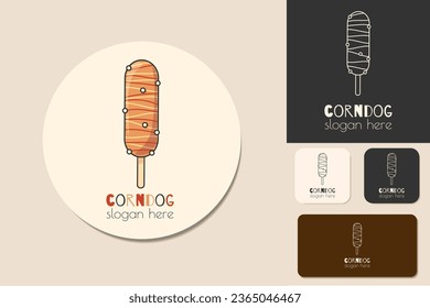 LOGO icon Corn Dog restaurant cafe vector set