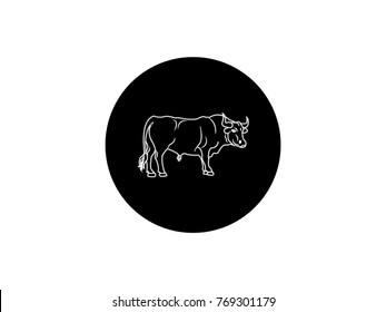 Logo and Icon cow isolate on white background.
