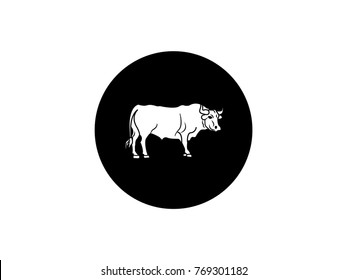 Logo and Icon cow isolate on white background.