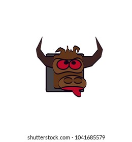 logo icon cow  vector illustration 