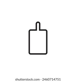 Logotipo o icono de la tabla de cortar línea única minimalista con el fondo en blanco