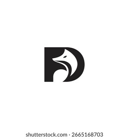 logo icon D fox element vector illusion