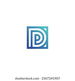 logo icon D tecnología de Vector cuadrilátero
