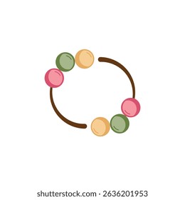 Logo or icon dango circle rotate spin isolated on white background