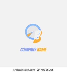 logo icon design banking company letter B symbol with elegant orange and blue color diagram simple attractive eps 10
