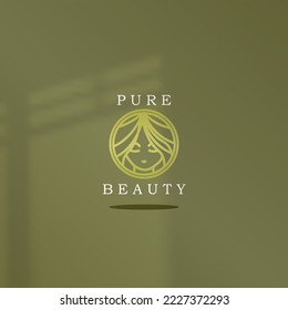 logo icon design beauty face shape woman color gold luxury simple elegant, for store, beauty products eps 10