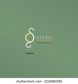 logo icon design beauty shape number eight color elegant pastel green, for spa and beauty eps 10
