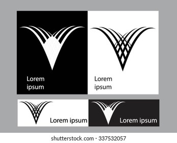 Logo icon design and Business cards set. Black and white symbol
