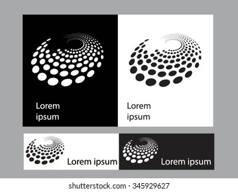 Logo icon design and Business cards set. Black and white symbol