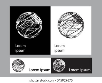 Logo icon design and Business cards set. Black and white symbol