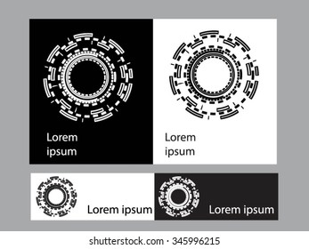 Logo icon design and Business cards set. Black and white symbol