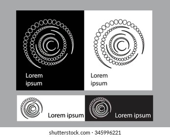 Logo icon design and Business cards set. Black and white symbol