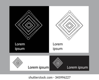 Logo icon design and Business cards set. Black and white symbol