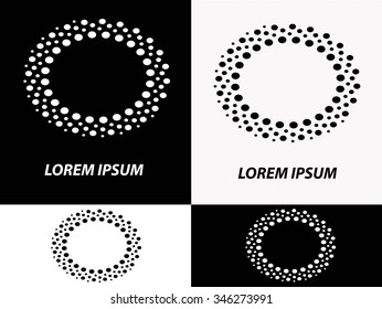 Logo icon design and Business cards set. Black and white symbol.
