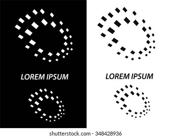 Logo icon design and Business cards set. Black and white symbol