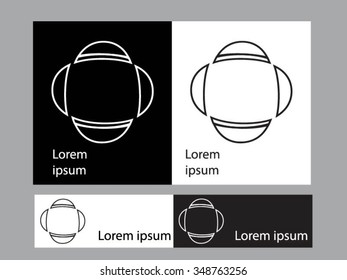 Logo icon design and Business cards set. Black and white symbol