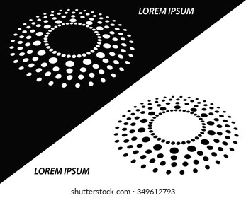 Logo icon design and Business cards set. Black and white symbol background 