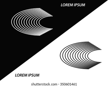 Logo icon design and Business cards set. Black and white symbol