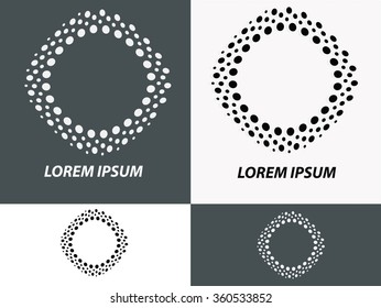 Logo icon design and Business cards set. Black and white symbol.