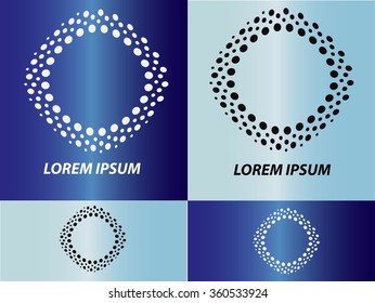 Logo icon design and Business cards set. Black and white symbol.