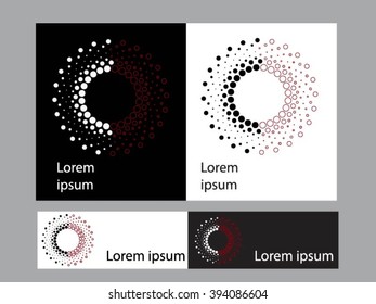 Logo icon design and Business cards set. Black and white symbol.