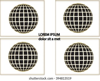 Logo icon design and Business cards set. Black and white symbol background