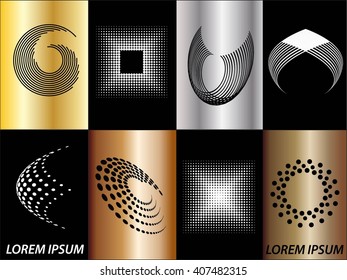 Logo icon design and Business cards set. Color symbol background 