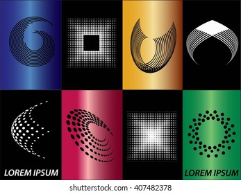 Logo icon design and Business cards set. Color symbol background 