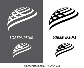 Logo icon design and Business cards set. Black and white symbol background