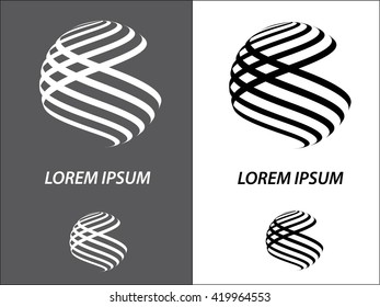 Logo icon design and Business cards set. Black and white symbol background