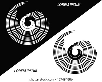 Logo icon design and Business cards set. Black and white symbol background